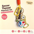 World cup Soccer Ball Keychain with Wrist Lanyard, Mini Football Key Ring, Sports Bag Charm, Soccer Mom Gift, Team Spirit Accessory