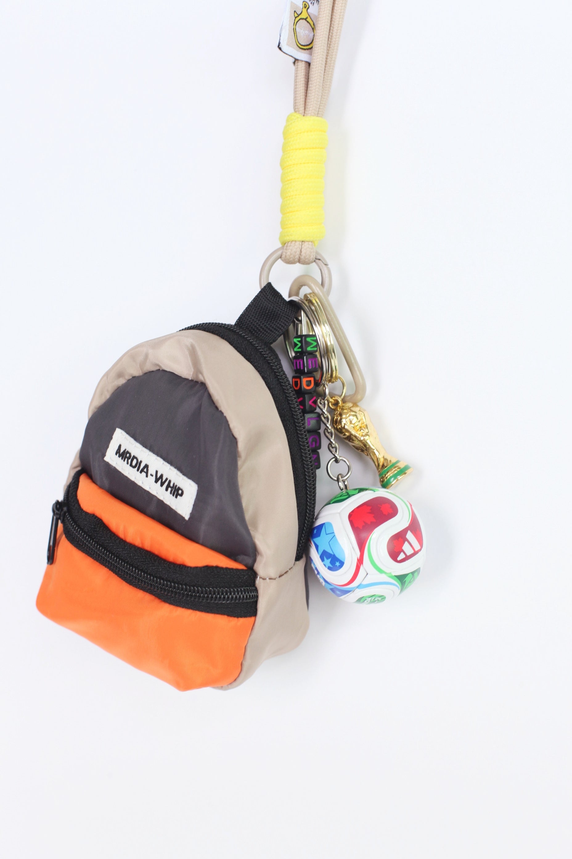 2026World Cup Soccer Themed Keychain with Lanyard, Mini Football, Trophy Charm ，Sports Fan Bag Accessory
