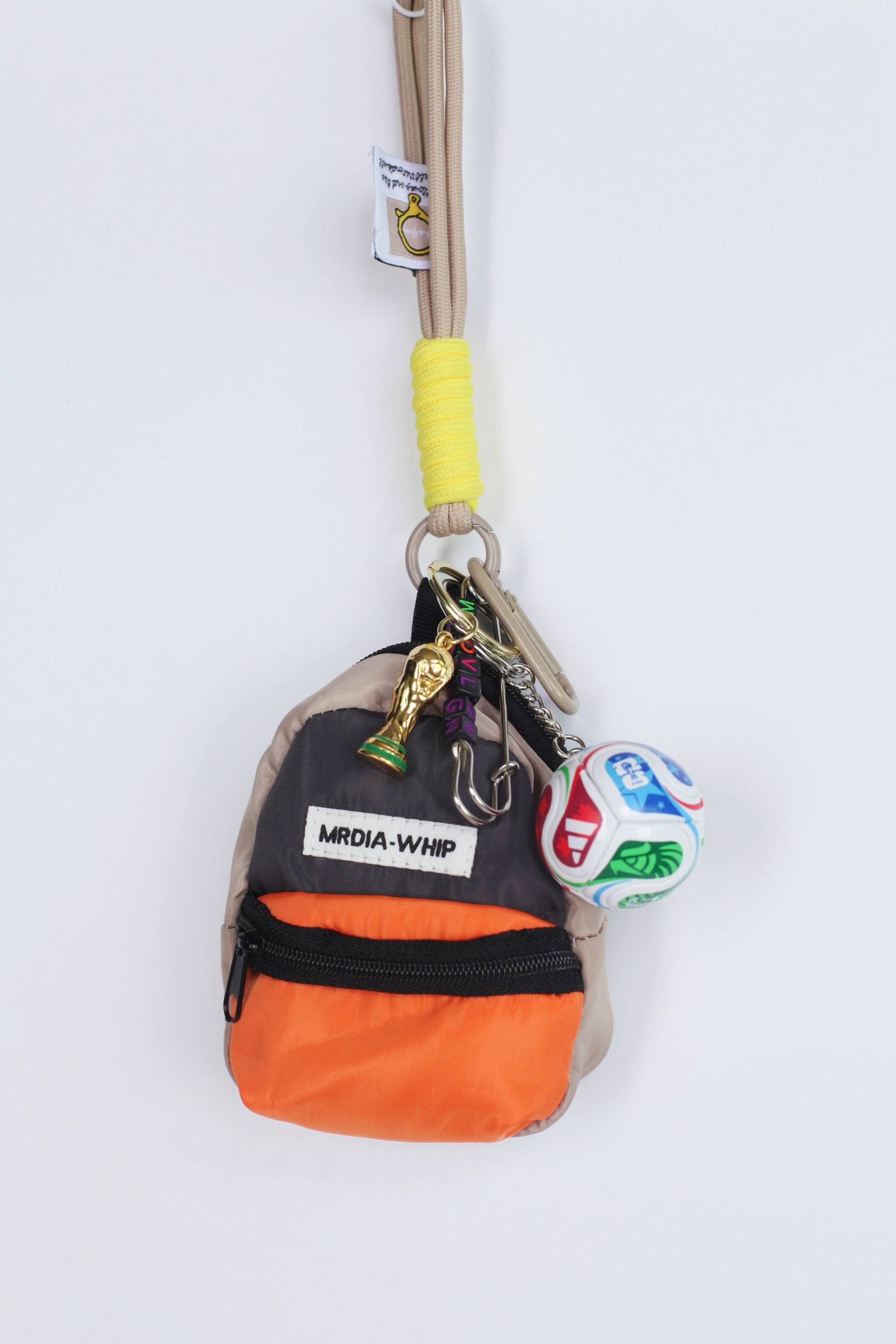 2026World Cup Soccer Themed Keychain with Lanyard, Mini Football, Trophy Charm ，Sports Fan Bag Accessory