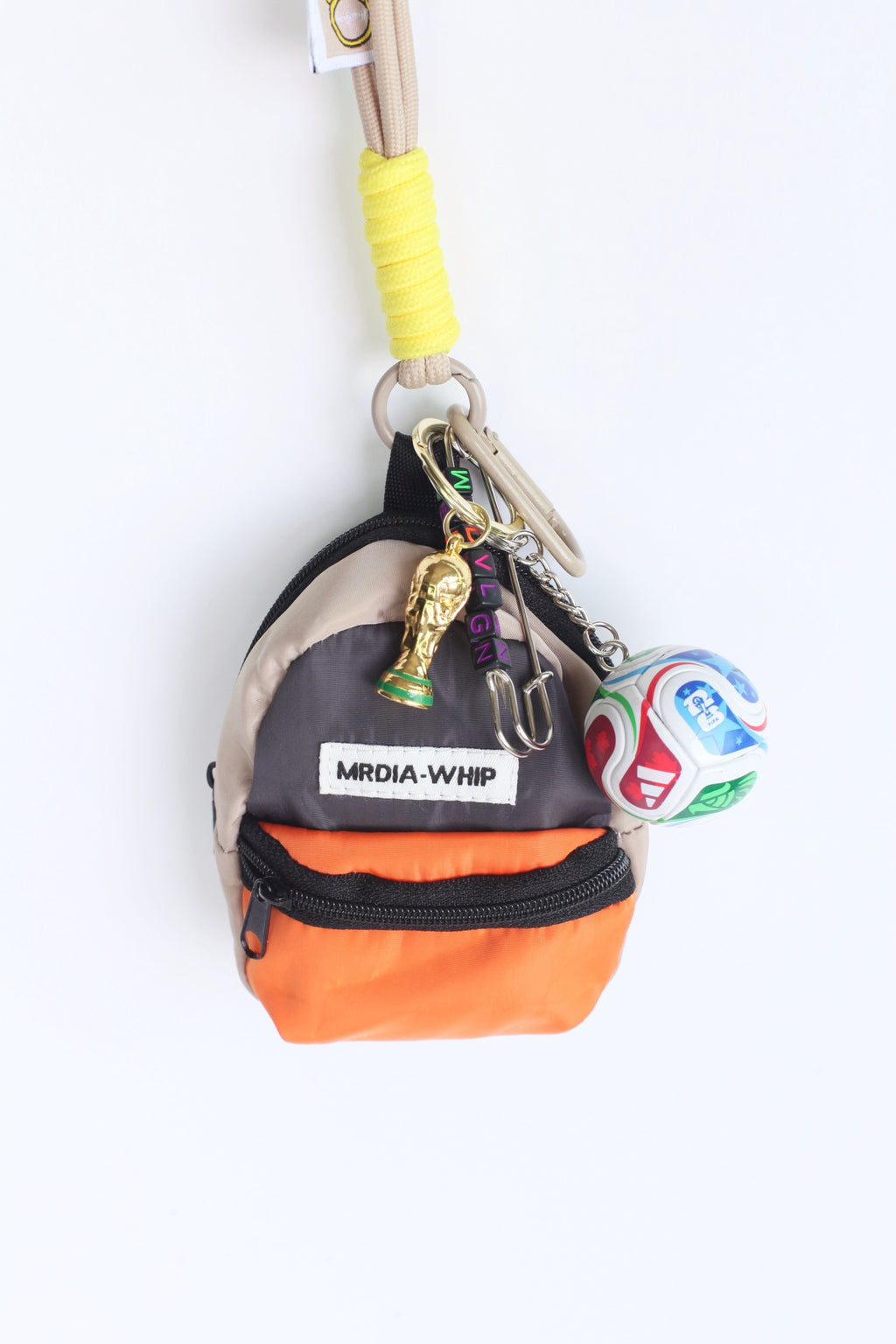 2026World Cup Soccer Themed Keychain with Lanyard, Mini Football, Trophy Charm ，Sports Fan Bag Accessory