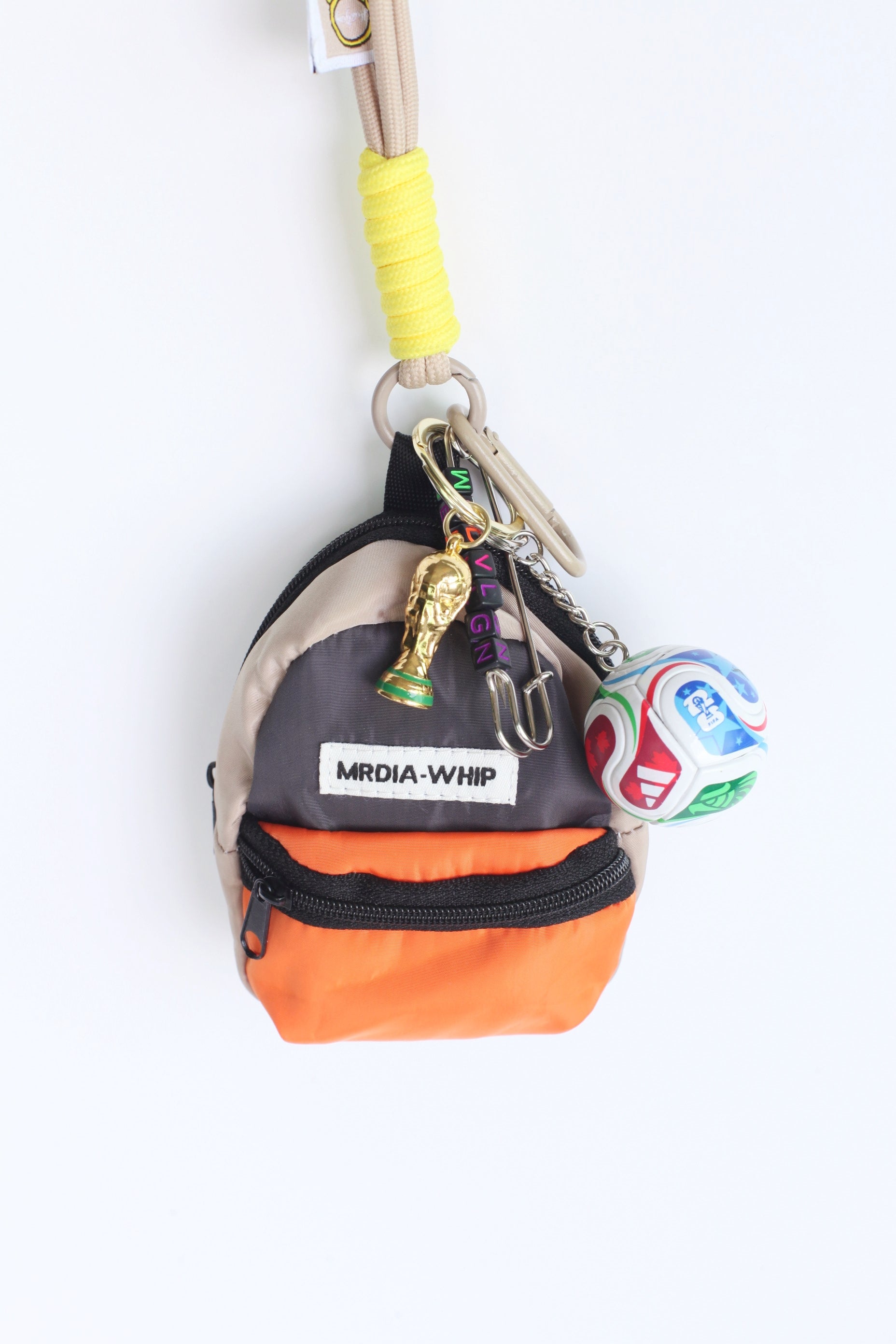 2026World Cup Soccer Themed Keychain with Lanyard, Mini Football, Trophy Charm ，Sports Fan Bag Accessory