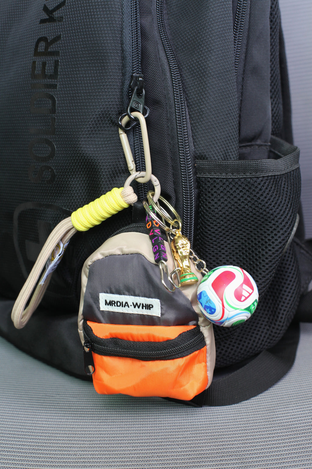 2026World Cup Soccer Themed Keychain with Lanyard, Mini Football, Trophy Charm ，Sports Fan Bag Accessory