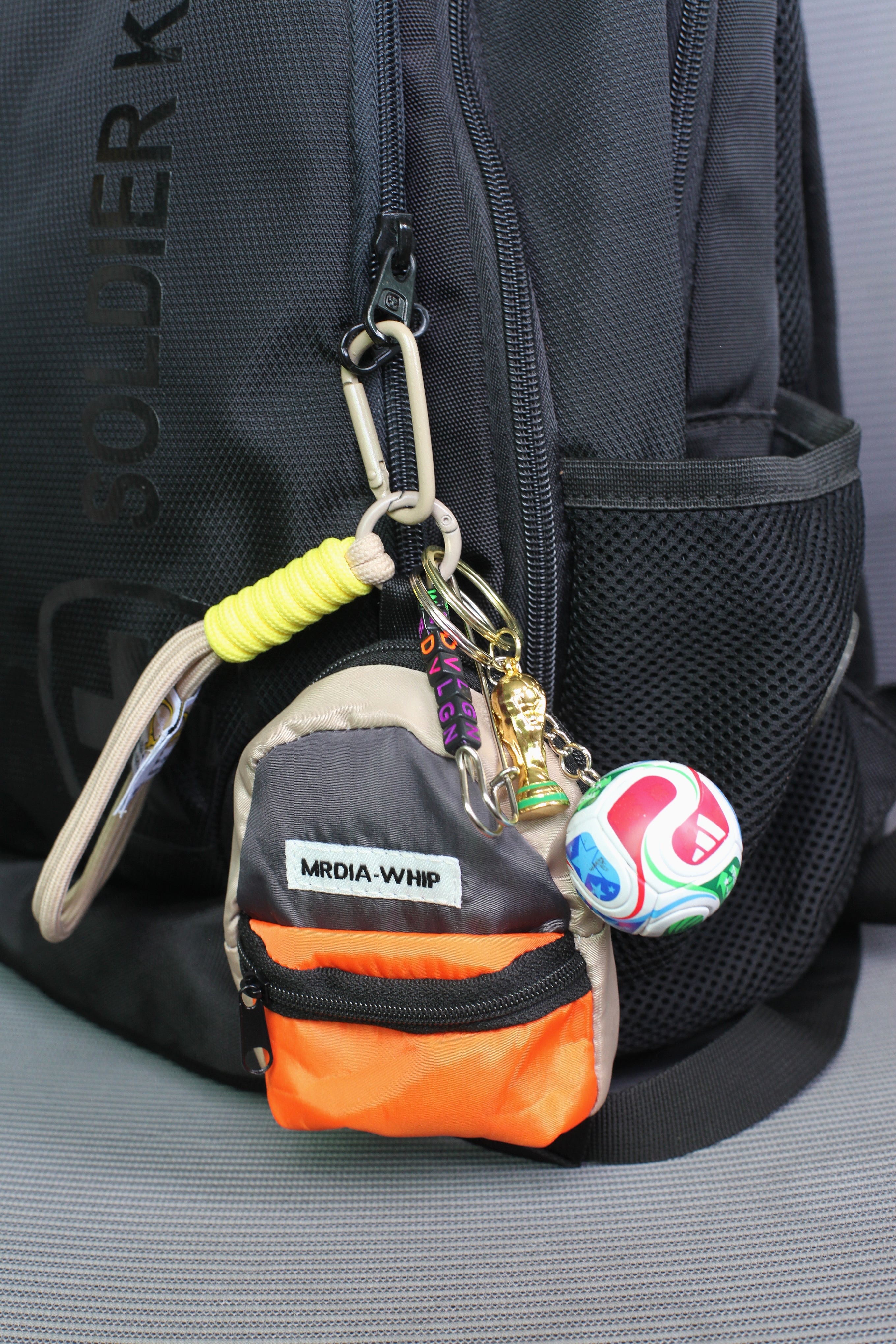 2026World Cup Soccer Themed Keychain with Lanyard, Mini Football, Trophy Charm ，Sports Fan Bag Accessory