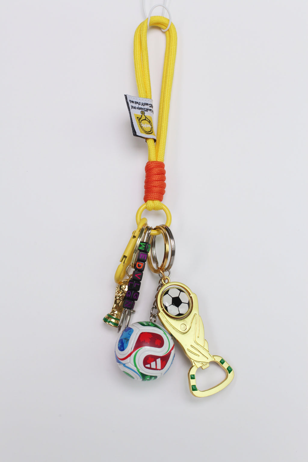 World cup Soccer Ball Keychain with Wrist Lanyard, Mini Football Key Ring, Sports Bag Charm, Soccer Mom Gift, Team Spirit Accessory