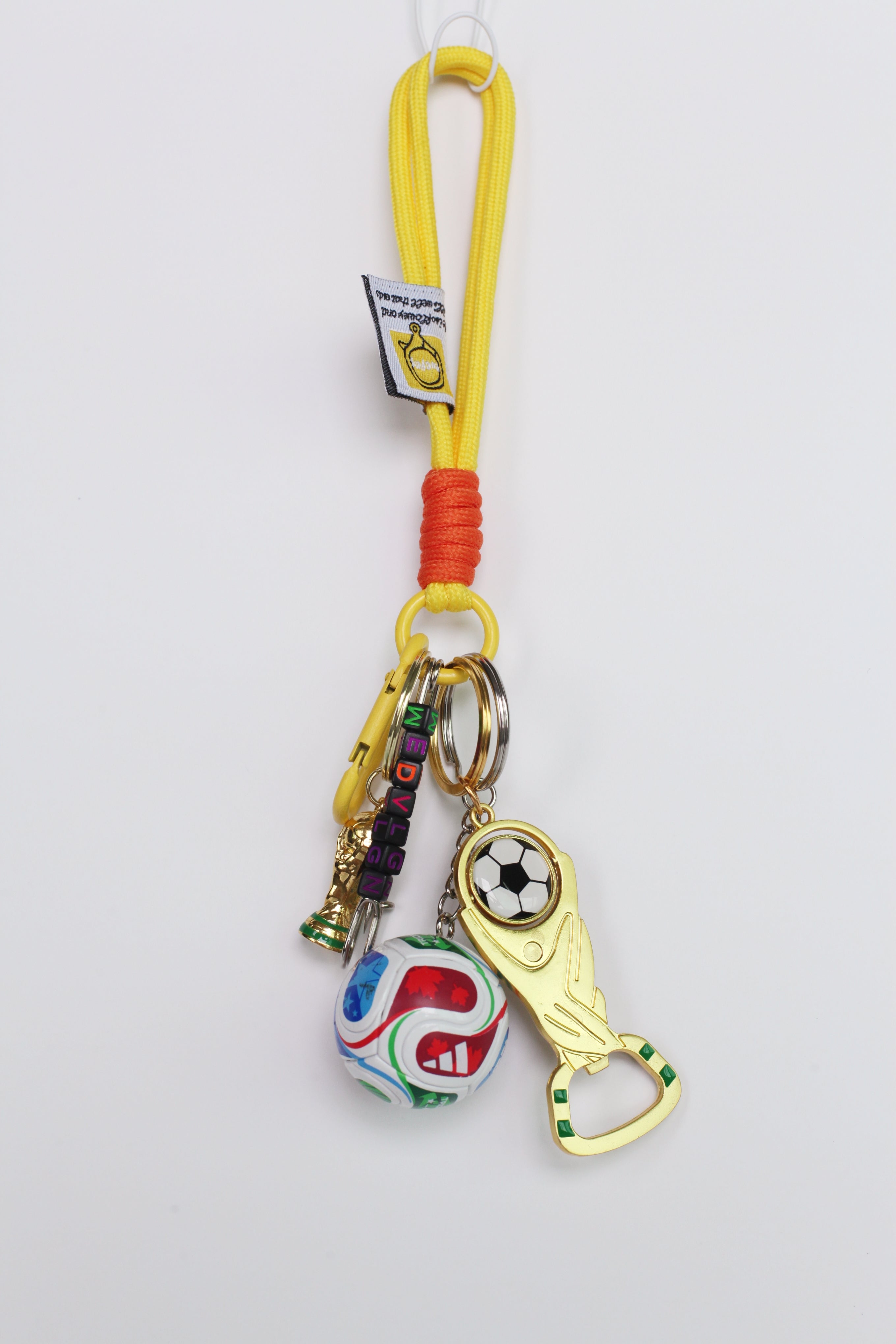 World cup Soccer Ball Keychain with Wrist Lanyard, Mini Football Key Ring, Sports Bag Charm, Soccer Mom Gift, Team Spirit Accessory