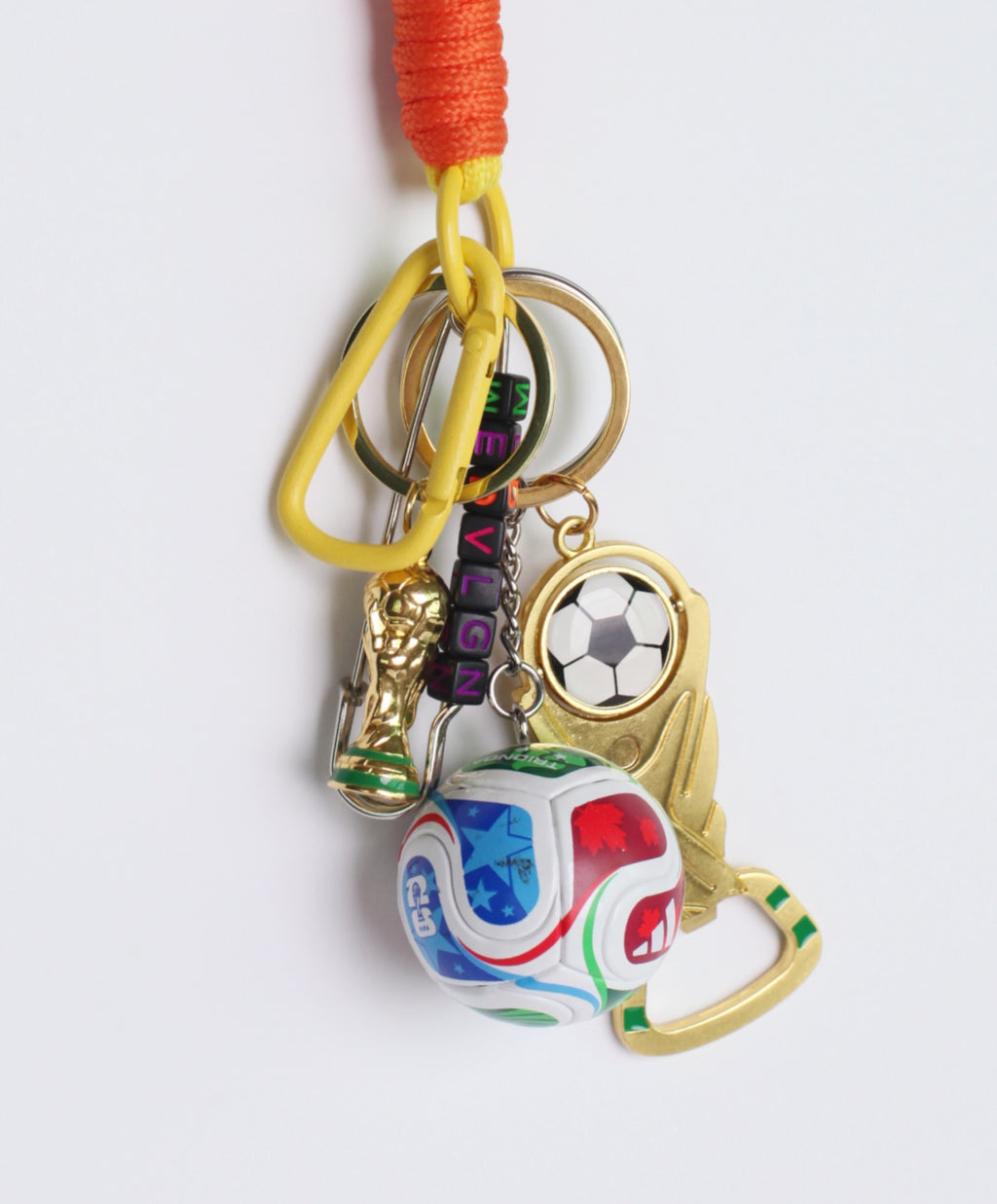 World cup Soccer Ball Keychain with Wrist Lanyard, Mini Football Key Ring, Sports Bag Charm, Soccer Mom Gift, Team Spirit Accessory