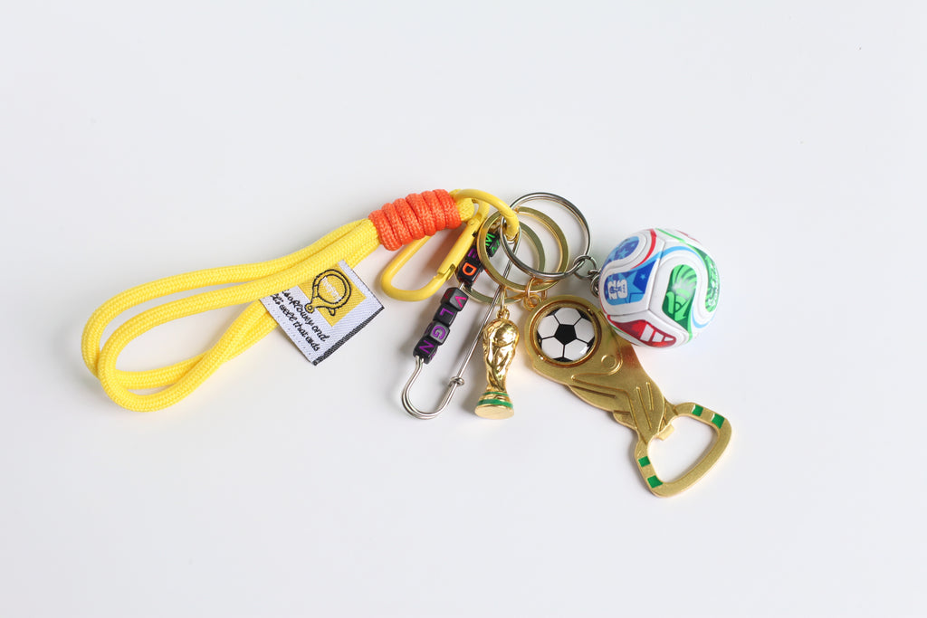 World cup Soccer Ball Keychain with Wrist Lanyard, Mini Football Key Ring, Sports Bag Charm, Soccer Mom Gift, Team Spirit Accessory