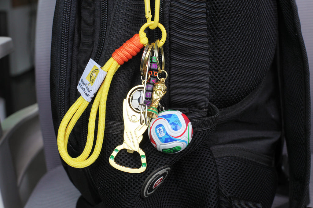 World cup Soccer Ball Keychain with Wrist Lanyard, Mini Football Key Ring, Sports Bag Charm, Soccer Mom Gift, Team Spirit Accessory