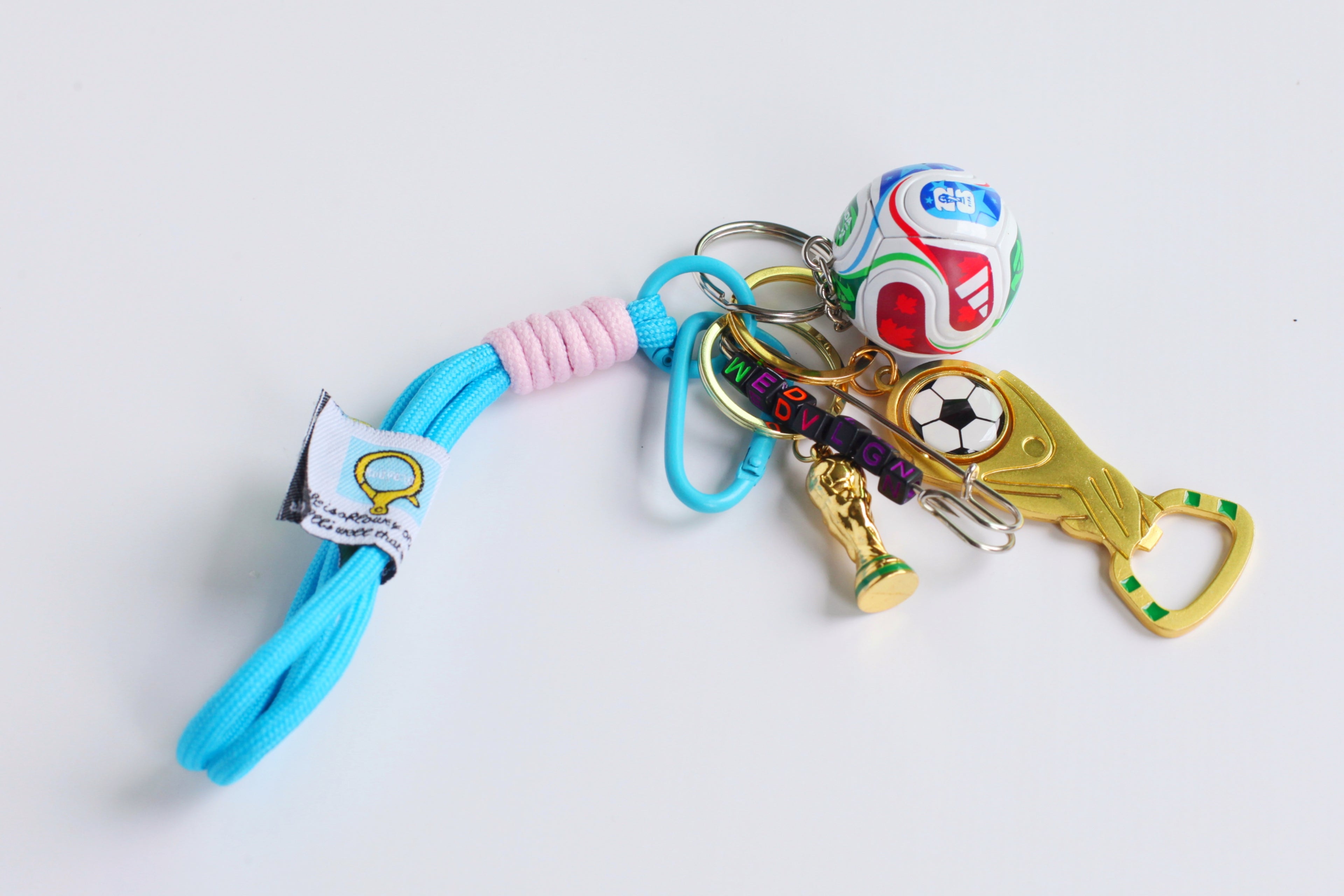 World cup Soccer Ball Keychain with Wrist Lanyard, Mini Football Key Ring, Sports Bag Charm, Soccer Mom Gift, Team Spirit Accessory