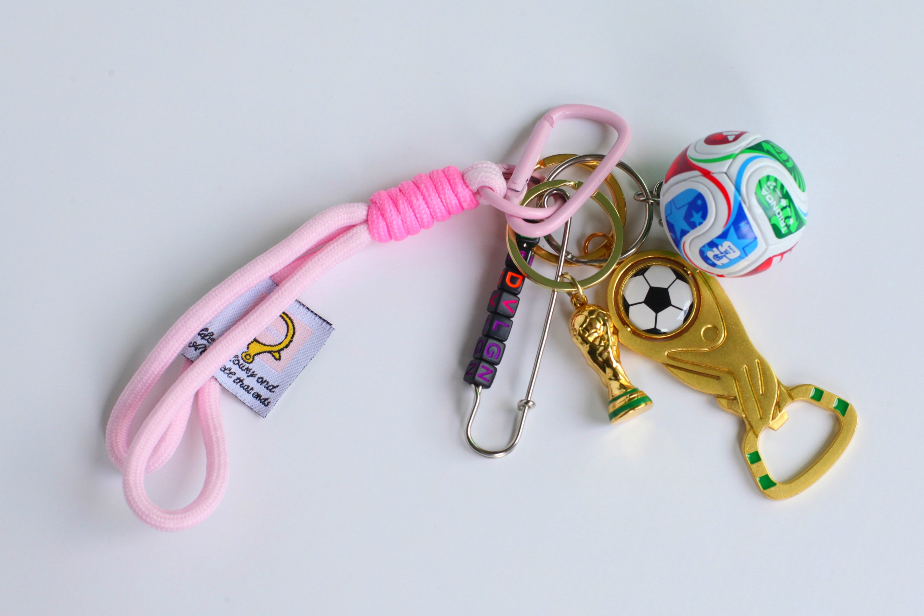 World cup Soccer Ball Keychain with Wrist Lanyard, Mini Football Key Ring, Sports Bag Charm, Soccer Mom Gift, Team Spirit Accessory