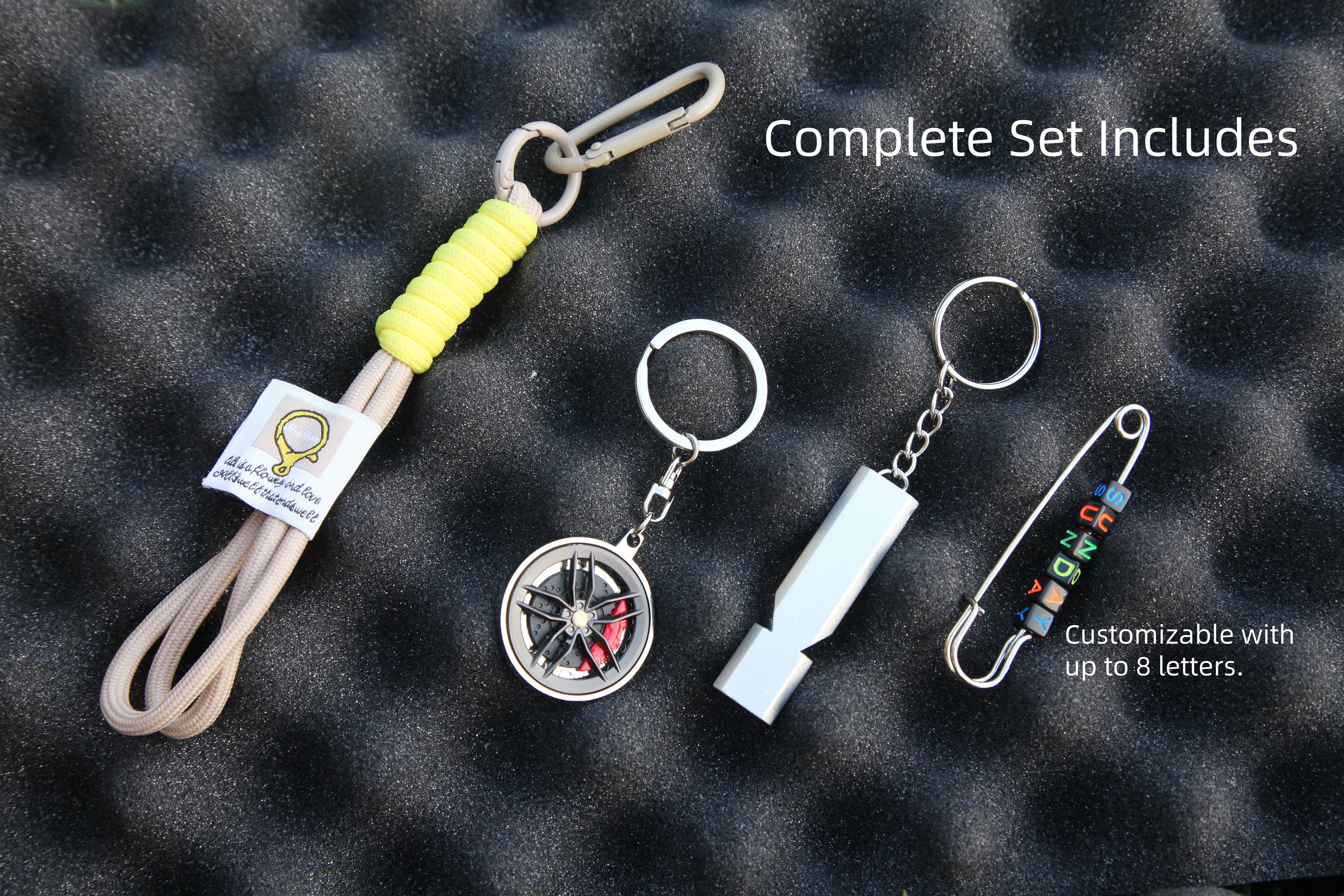 Spinning Wheel Keychain with Whistle – Custom Letters, Sports Fidget, Football Backpack Charm, Fun Gift for Teens & Adults