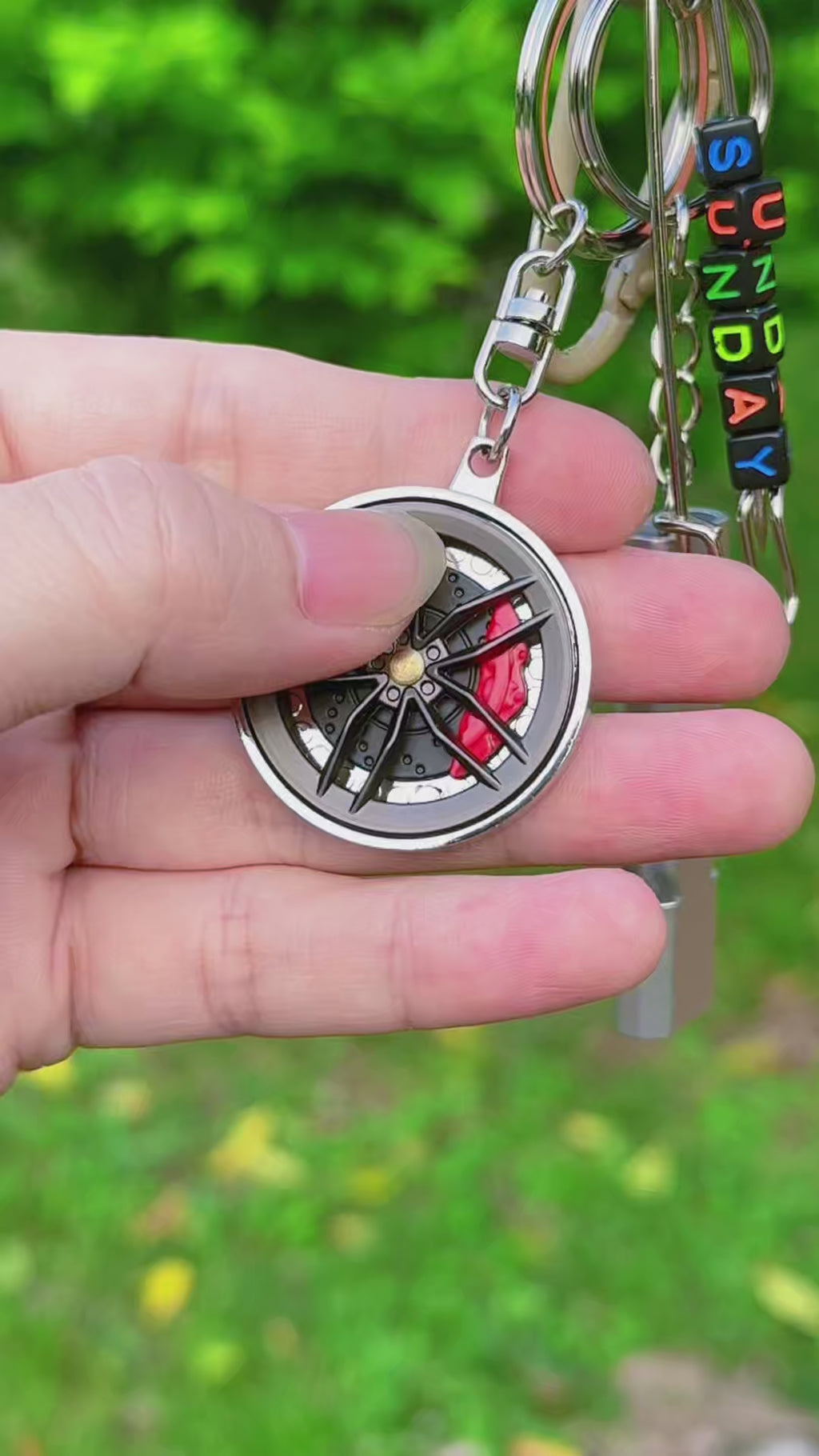 Spinning Wheel Keychain with Whistle – Custom Letters, Sports Fidget, Football Backpack Charm, Fun Gift for Teens & Adults